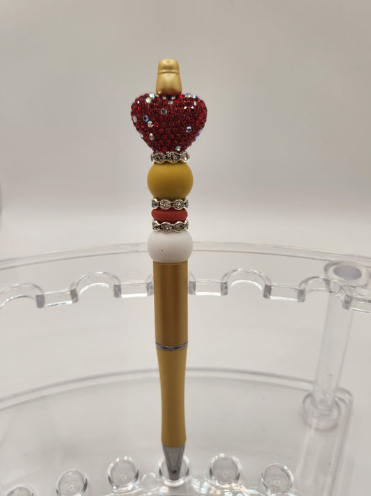 Red & White Heart Rhinestone