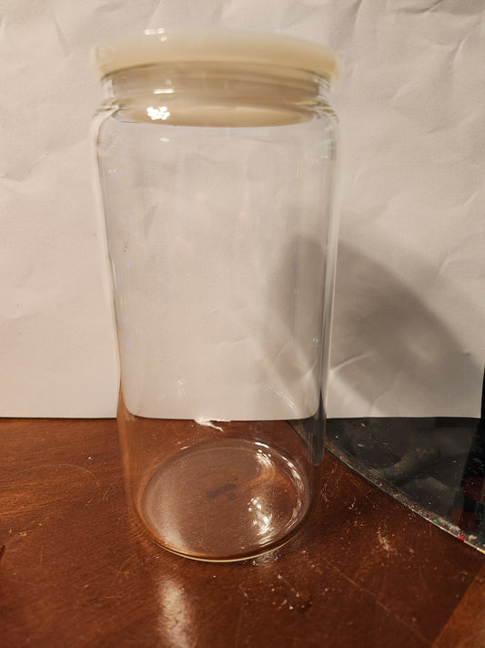 16oz "Jelly" Glass Tumbler with Straw