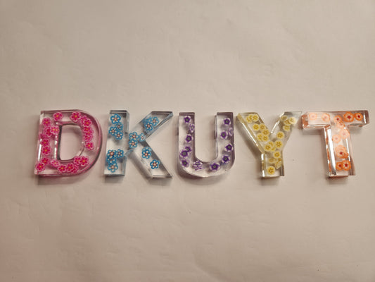 Single Resin Letter Keychain
