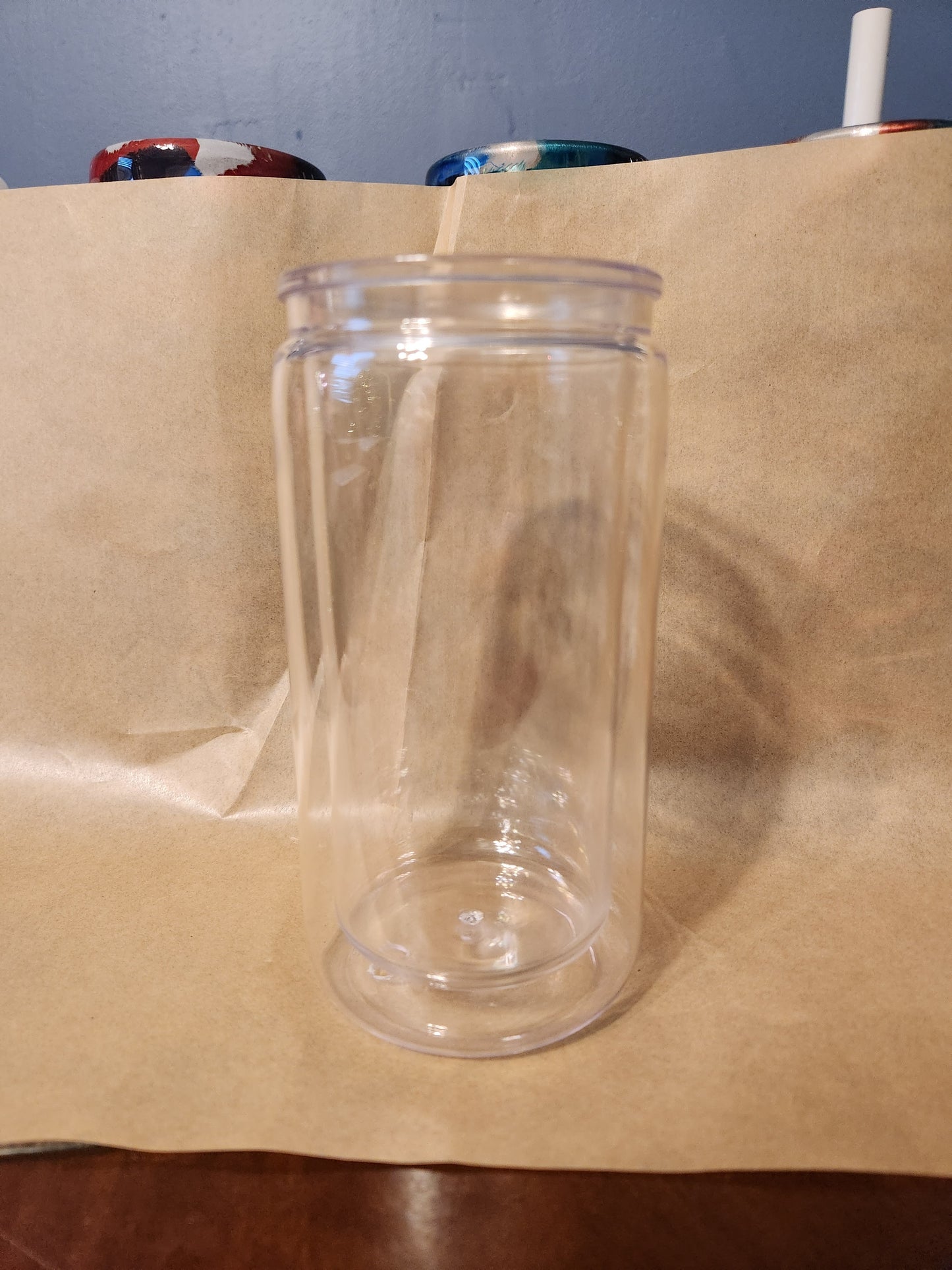 16oz Acrylic Snow Globe Tumbler with Straw