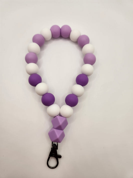 Purple & White Phone Wristlet