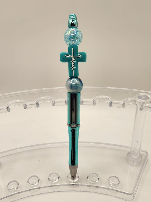 Acrylic & Silicone Cross Beaded Pen
