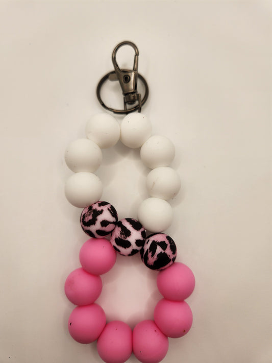 Pink Cheetah Infinity Keychain