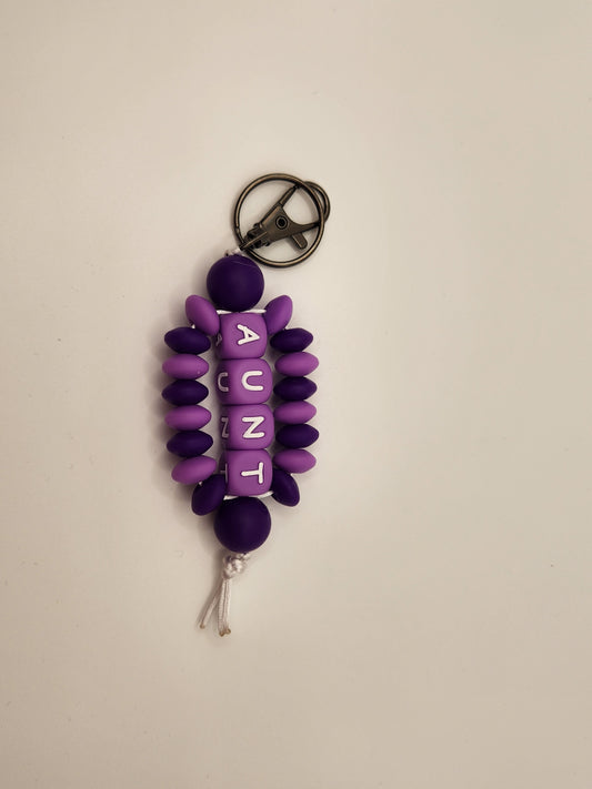 Purple Aunt Keychain