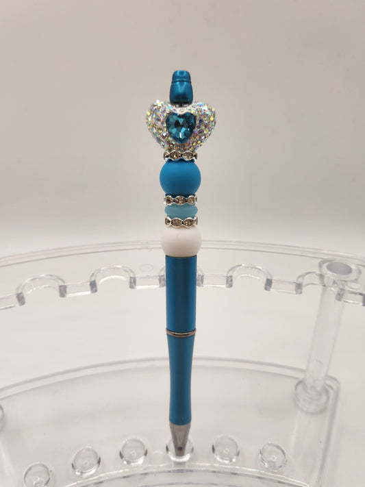 Light Blue Gem Stone with Rhinestones