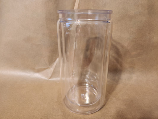 16oz Acrylic Snow Globe Tumbler with Straw