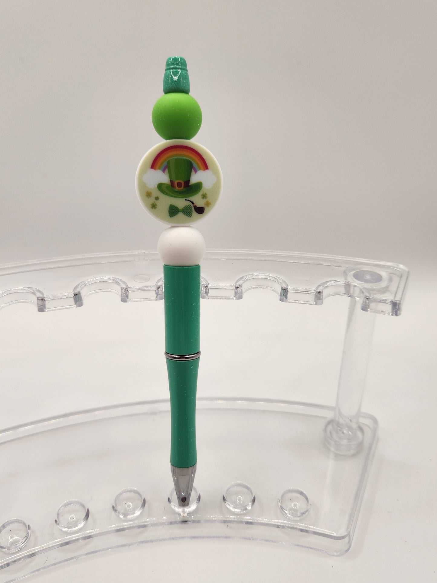 Rainbow Green Hat Beaded Pen