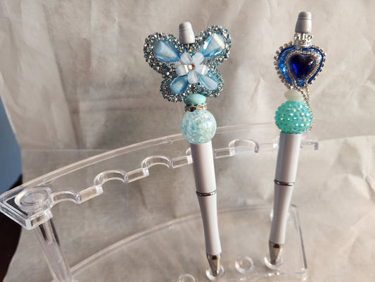 2 Fancy Focal Beaded Pens