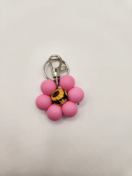 Pink Flower Keychain