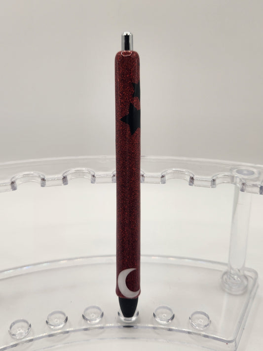 Red Pen with Moon & Stars