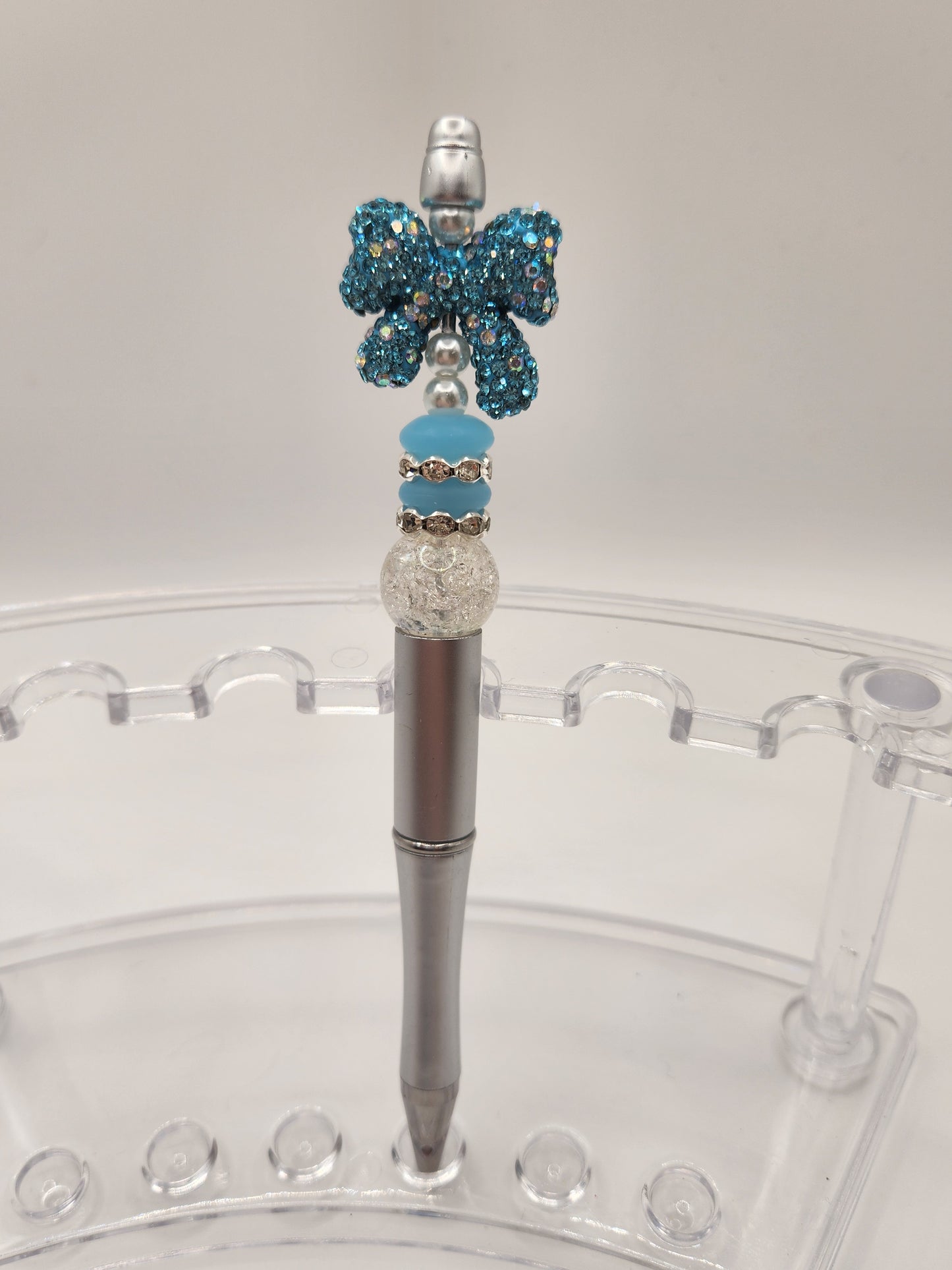 Blue Bow Rhinestone