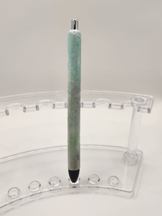 Teal Dragon Scale Glitter Pen