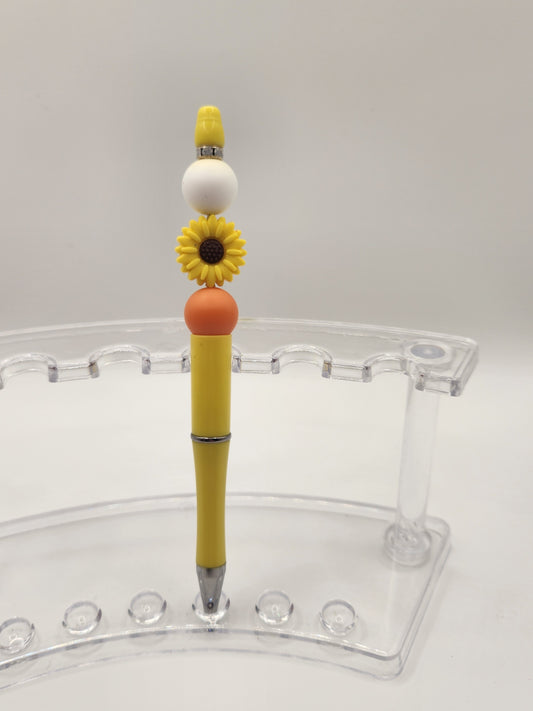 Yellow Sun Flower Beaded Pen