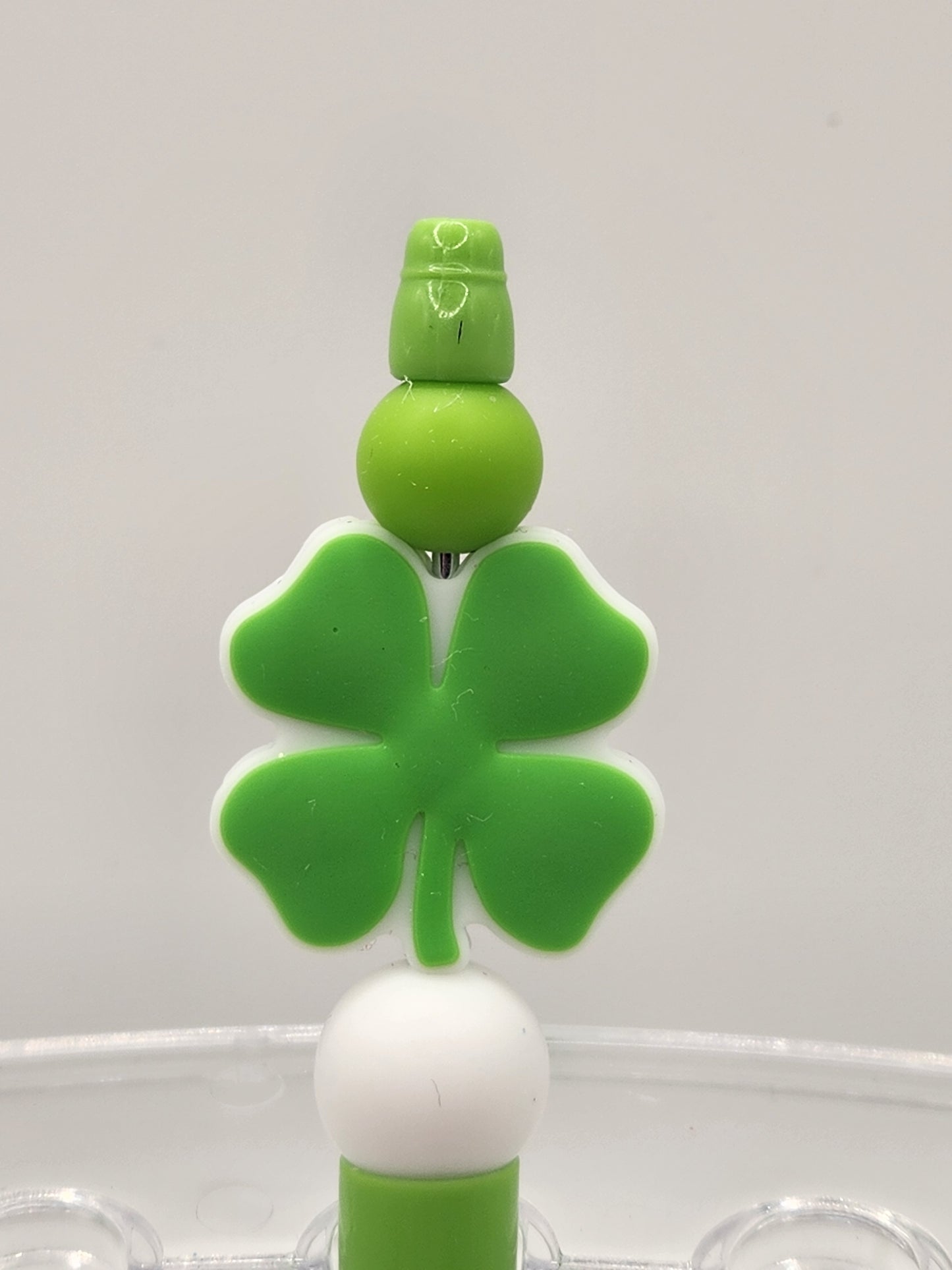 Light Green 4 Leaf Clover Beaded Pen
