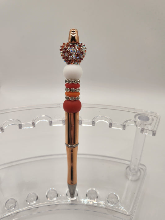 Red, White, & Orange Heart Rhinestones