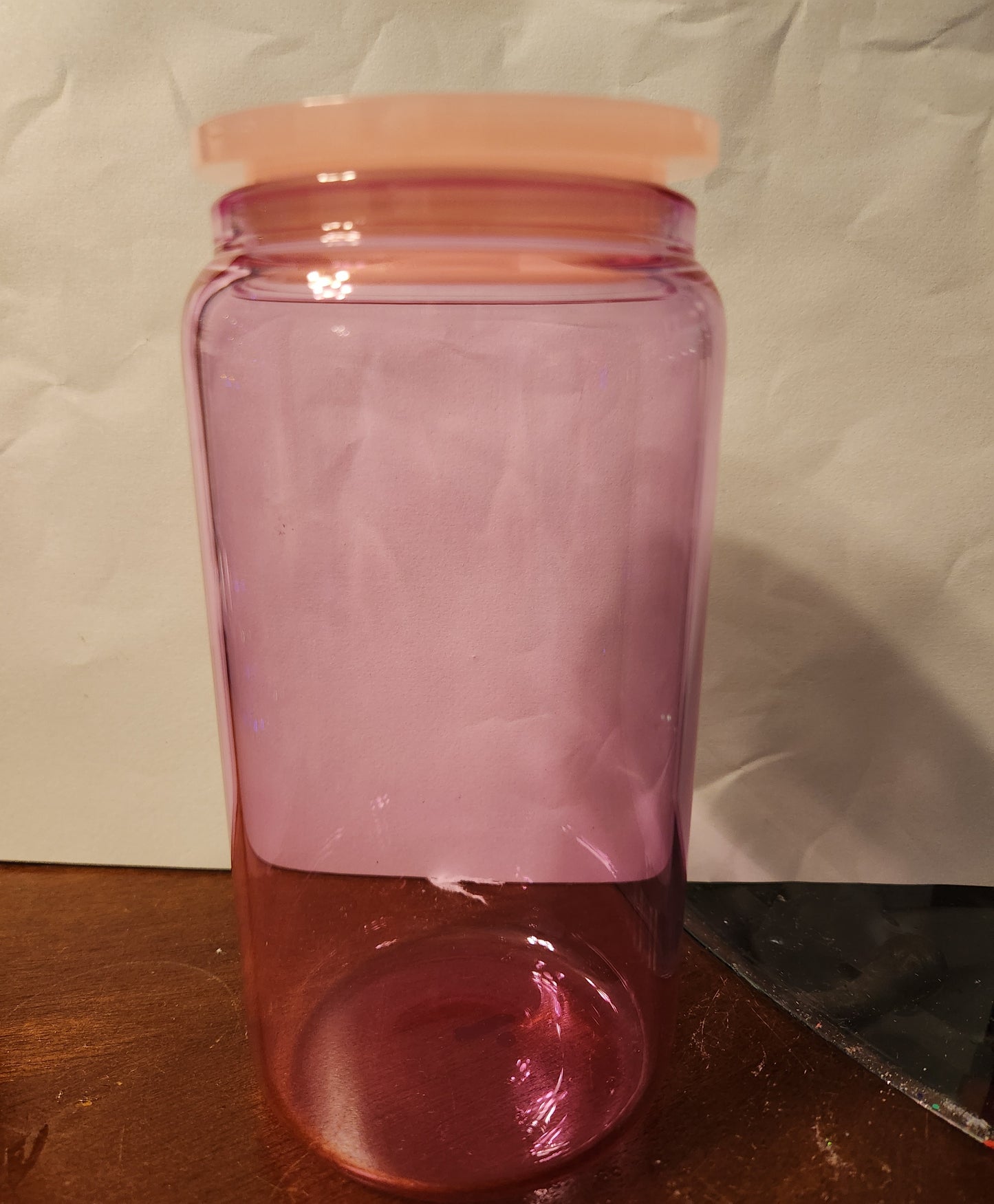 16oz "Jelly" Glass Tumbler with Straw