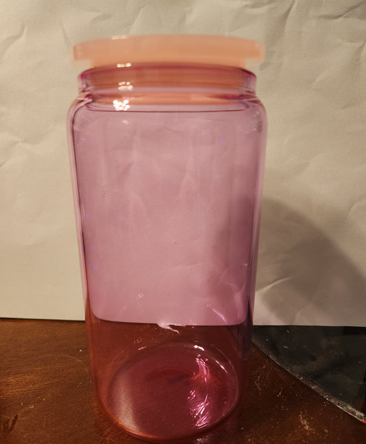 16oz "Jelly" Glass Tumbler with Straw