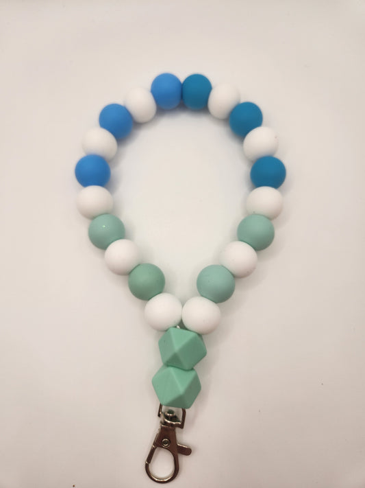Blue, White, Greenish Blue Phone Holder