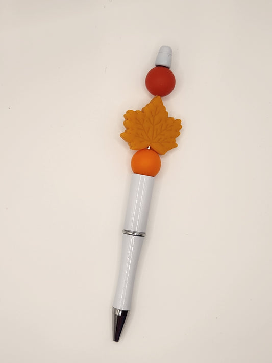 Golden Leaf: Pre-Made Beaded Pen