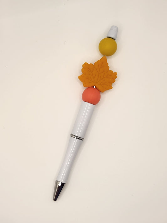 Golden Maple Leaf: Pre-Made Beaded Pen