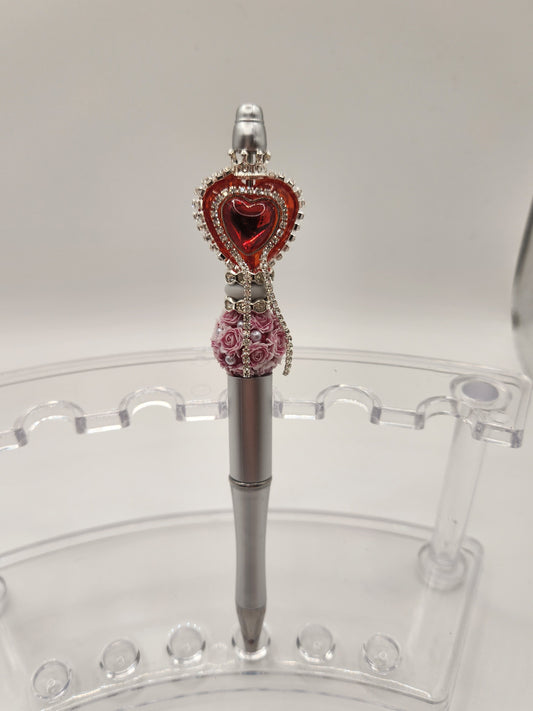 Red Heart with Rhinestones
