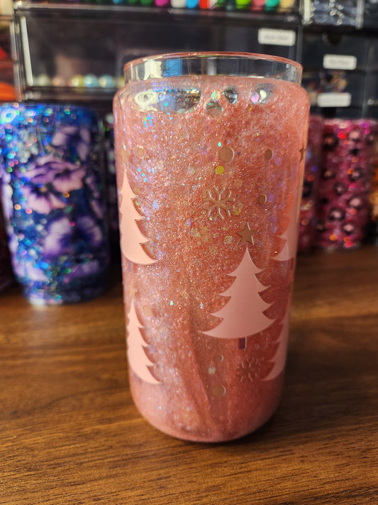 Pink Christmas Snow Globe