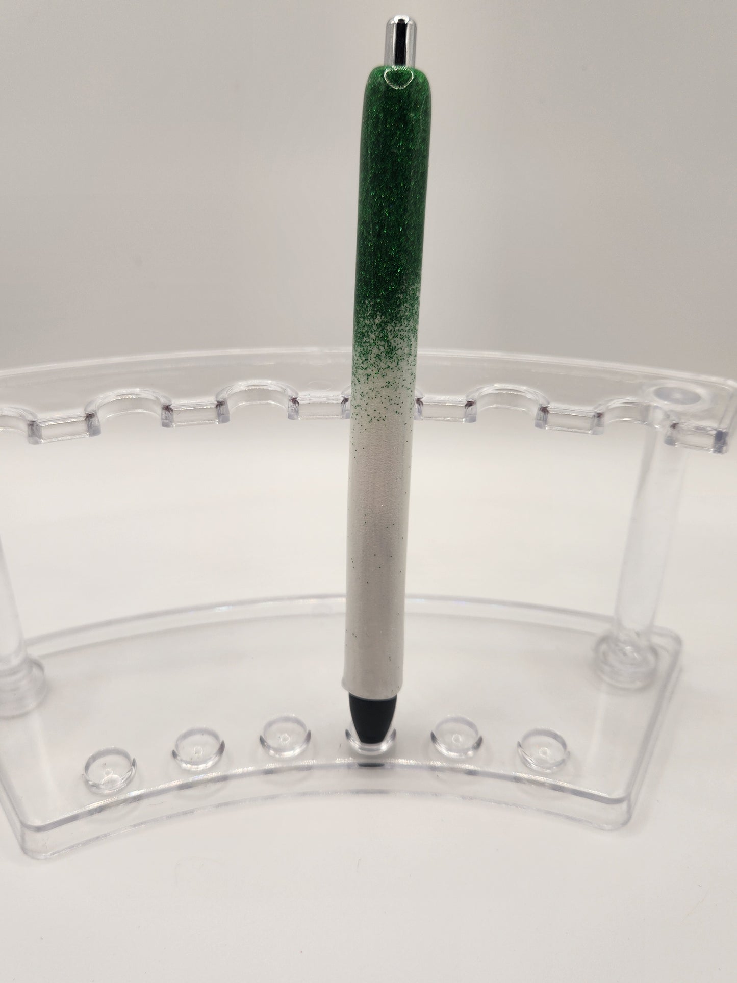 Green & White Ombre Glitter Pen
