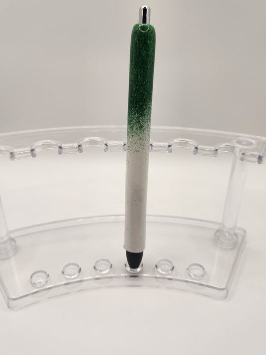 Green & White Ombre Glitter Pen