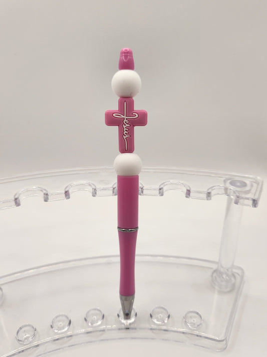 Hot Pink Cross Beaded Pen
