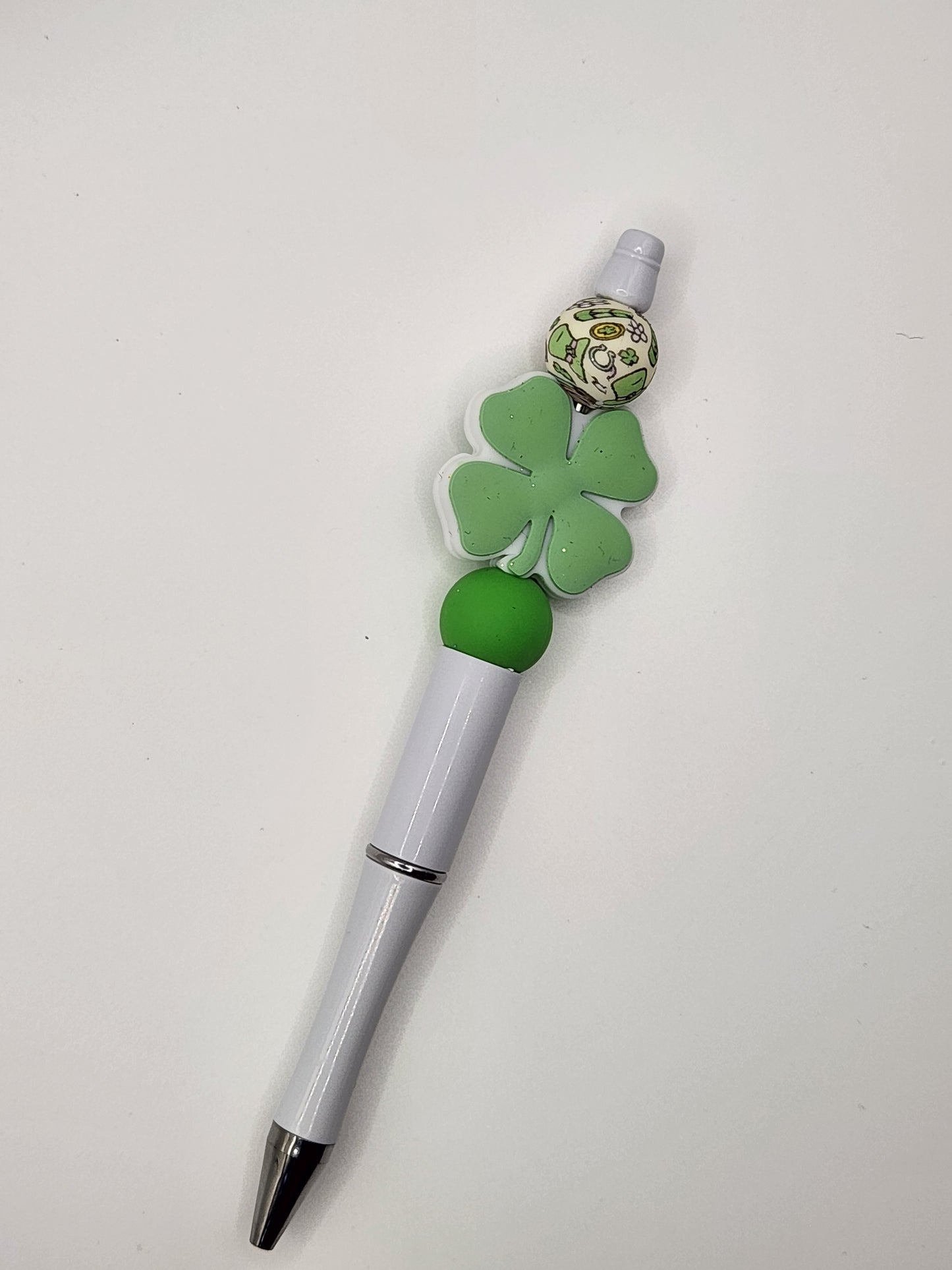 Light Green 4 Leaf Clover Beaded Pen