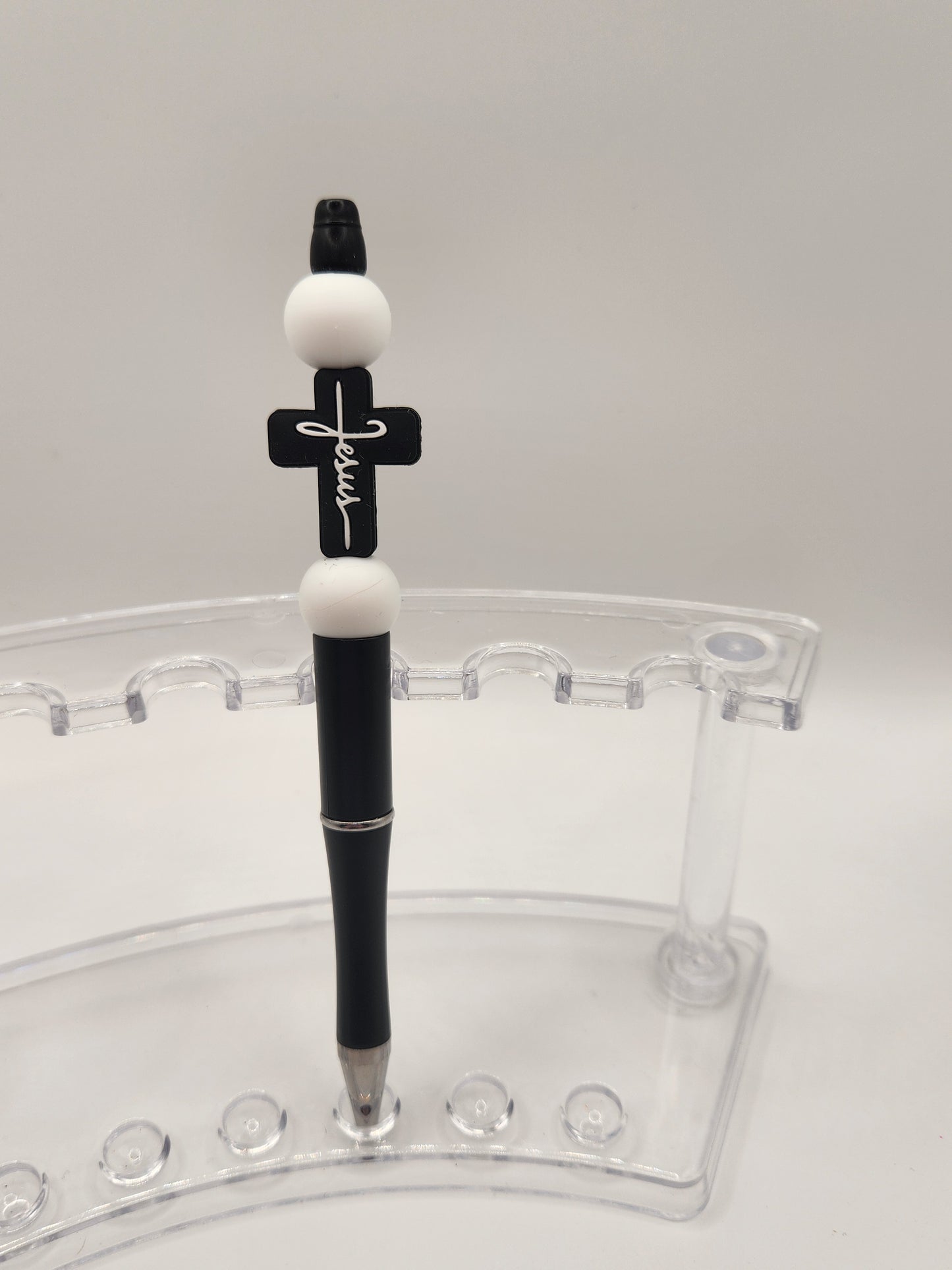 Black Cross Beaded Pen