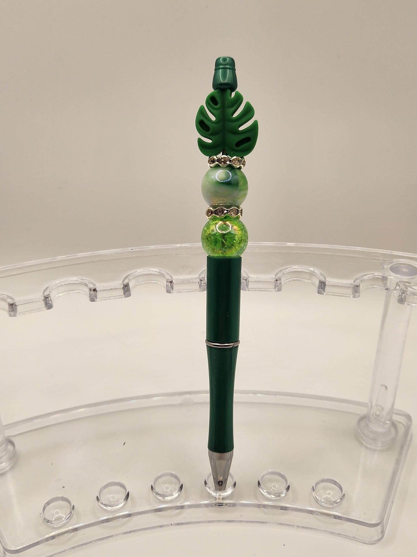Acrylic & Silicone Monstera Beaded Pen