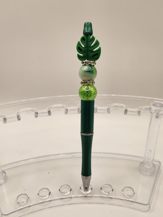 Acrylic & Silicone Monstera Beaded Pen