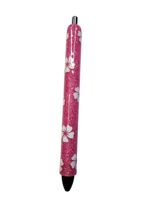 Pink Hibiscus Flower Pen