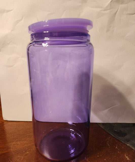 16oz "Jelly" Glass Tumbler with Straw