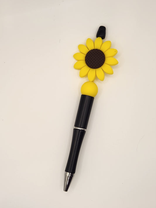 Large Sunflower: Pre-Made Beaded Pen